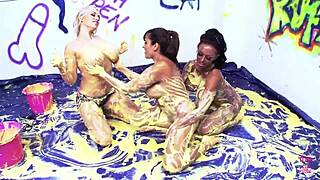 three huge fake tits babes get lesbian wild 👯‍♀️🔥