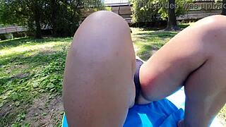 stranger massages milf's hairy pussy flashing on crowded beach