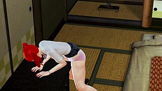 guy catches girl masturbating then fucks her in anime hentai