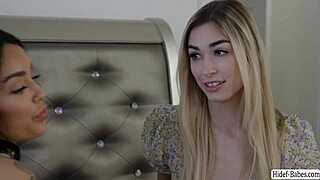 blonde teen seduces brunette for facesitting pussy licking orgasm