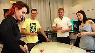 wild students bang in huge new year orgy doggystyle riding cumshots everywhere