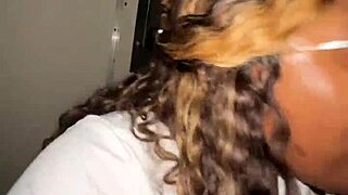 ebony bbw chokes on stranger's bbc at gloryhole sucking hard