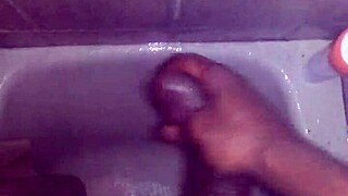jerkin my throbbin cock shower cum