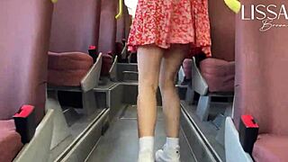 Hot Woman Flashes Tits and Fingers Pussy on Crowded Public Bus Ride