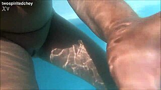 holiday friends splash and play threesome in pool