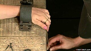 Lezdom redhead bound device toy torment