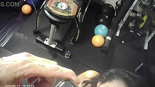 glasses brunette bj and sex in wrestling porn shoot