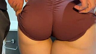 Gym fresh babe bends over for free use cumshot in bathroom