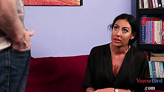 voyeur cfnm milf seduces wanking guy in heels stockings!