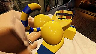 ankha bends over for rough doggystyle from big white cock creampie