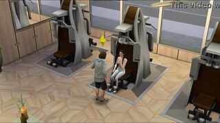 Sims pounding pussy hard in steamy gym sauna! 💦🏋️
