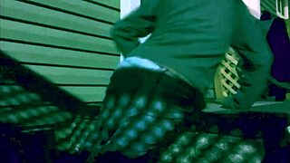 nighttime time lapse stretch on steps lattice shadows ass legs effect so hot 🦵🍑