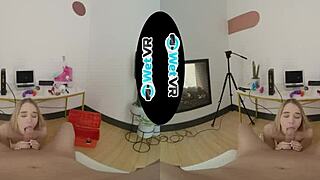 Blonde teen's tight pussy destroyed by huge cock in doggystyle creampie ride