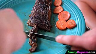 parents caught giving steak and blowjob on special day