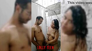 fierce lady gives pov blowjob in steamy shower