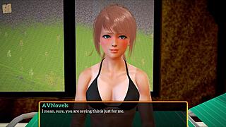 redhead teen with big ass and tits plays erotic futanari game homemade