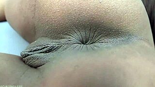 Black Babe Masturbates Closeup With Toys