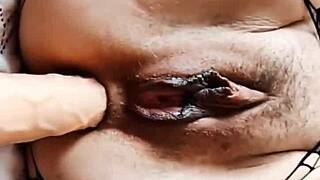 milf's close-up double anal masturbation into bent over pounding