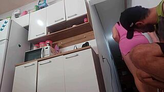 She sneaks risky passionate sex with her husband's friend in secret