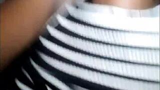 African teen slobber spits on dick with phat lips!