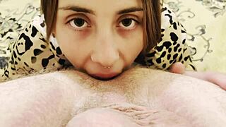 Master chokes cute slave during sloppy rimming, deepthroat and ball licking session 😈💦