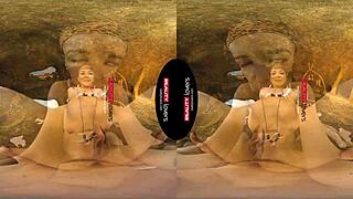 Brunette blows black cock in prehistoric cave reality