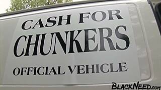 busty ebony athlete rides coach's bbc rough and sloppy