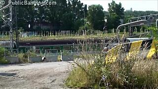 teens unleash crazy public street orgy gangbang with group pussy banging in daylight