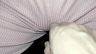Shy horny teen amateur gets wet hairy pussy massaged pov