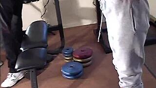 oops maria shadoes redhead milf slips during gym photoshoot workout