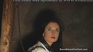 tied up slave, you moan so loud from my whip on your wet pussy!