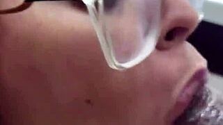 gostosa can't hold back fucks huge black cock in club bathroom