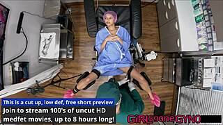 Behind-the-scenes nurse Aria Nicole spreads tits ass in glasses fetish procedure