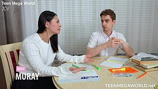 students sneak pussy licks and blowjobs under the desk trailer