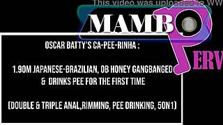 1.90m slim japanese-brazilian ob honey 5on1 pee drinking double anal gapes monster cocks! 🍆💦😈