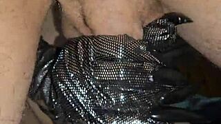 Hey, can you watch this skinny milf in gloves handjob that throbbing cock until it milks?