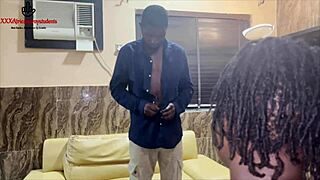 Ebony babe's big cock seals school teacher job wet