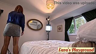 lara latex secretary fingers shaved pussy wet closeup solo