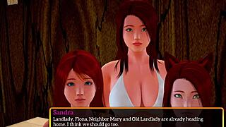 redhead teen with big ass and tits plays erotic futanari game homemade