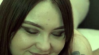 Cum Gushing from Pussy During Her Strap-On Chastity Blowjob!