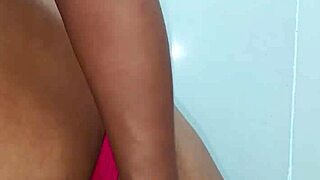 trans sissy sniffs panties while stroking cock teasingly