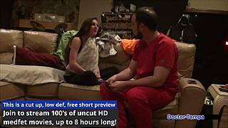 dr tampa gives student donna leigh her first piercing exam backstage