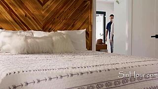 Blonde wife cheats crying in cinema taboo with stranger