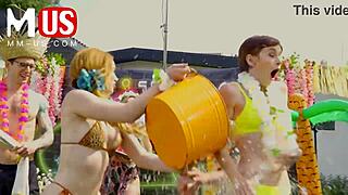 jerkaoke orgy explodes with madison morgan and rosalyn sphinx handjobs blowjobs