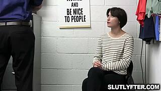 shoplifter teen angeline spreads pussy wide for fingering fuck