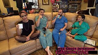 Channy Crossfire's Hairy Ass Gapes in Ripped Latex Exam