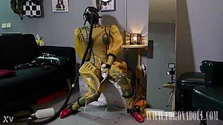 how's three latex layers four gloves and gasmask feel bound