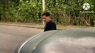 desperate wife flashes pussy outdoors then fucks stranger while hubby hugs