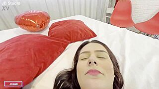 Brunette squirts hard pussy lips spread close up wet explosion