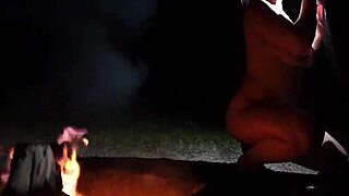 Curvy babe naked forest cock sucking adventure!